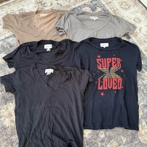 Lot Bundle 5 Distressed NWT Current/Elliott Tee Shirts - Size 0